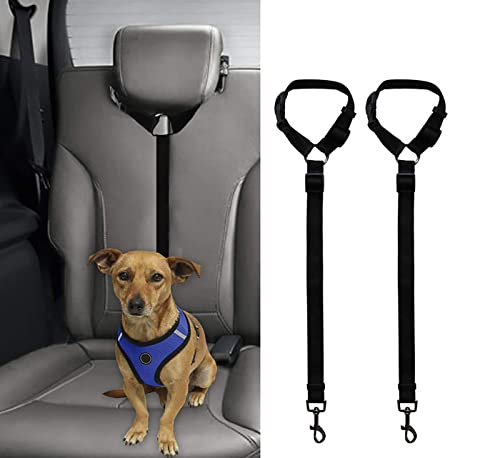 2 Paquetes Cinturones de Seguridad para Perros, Ajustables Nylo Cinturón de Seguridad, inturones de Seguridad de Perro. para Coche Perros pequeños, medianos y Grandes