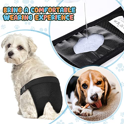 2 Paquetes Pantalones Pañales para Perros con 6 Toallas Sanitarias Bragas Protectoras Lavables Braguitas Higiénicas para Perros Hembras en Celo Sangrado Mensual, Negro y Azul (XL)