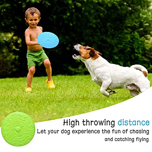 2 Piezas Frisbee Perro,Frisbee para MascotasØ 18.5 cm,Juguete de Disco Volador para Perro para Diversión Interactiva al Aire Libre,Adiestramiento de Perros Juguetes(Azul,Verde)