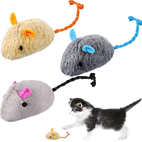 3 piezas de juguete ratones gateros ratones gateros ratones gato lindo masticar dientes y limpieza realista Catnip ratón peluche juguetes imitadores ratón catnip gato, 3 estilos