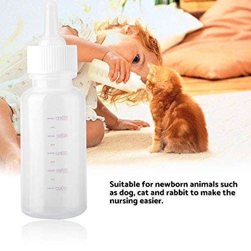 50ml perro gato leche botella de alimentación cachorro gatito recién nacido animal cuidado de enfermería conjunto suministro para mascotas con cepillo de plástico pequeño alimentador de mascotas