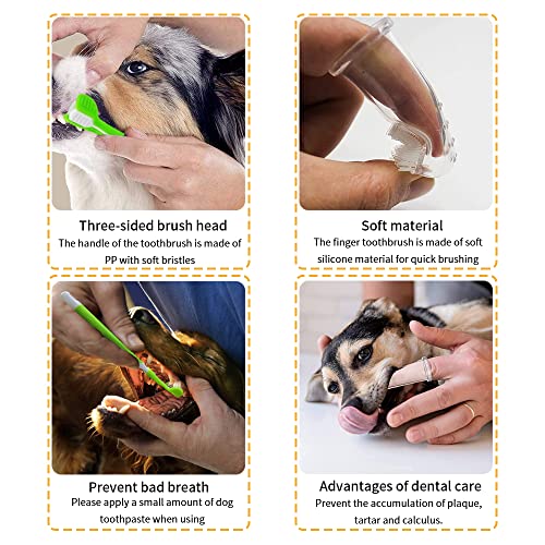 8 Piezas Cepillos de Dientes para Perros, Cepillo de Dientes Dedo del para Mascotas de Silicona ​Suave, Cuidado de los Dientes de Perro y Gato, para Mayoría Animales Domésticos Pequeños