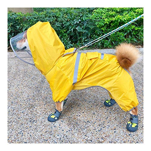 A1-Brave Chubasqueros Perro Impermeable Amarillo de Cuatro pies Impermeables Pet Supplies Ropa/Bichon del Perro del Schnauzer de Shiba Inu del Impermeable con Todo Incluido