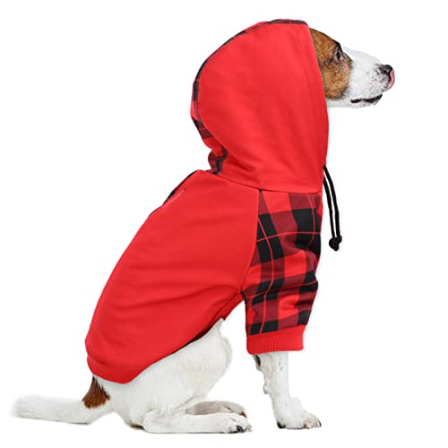 Abrigo cálido con capucha para perro, para mascotas, ropa para mascotas, ropa de invierno, abrigo con capucha, ropa para perro (XS, rojo)