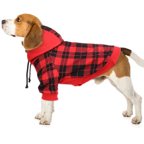 Abrigo cálido con capucha para perro, para mascotas, ropa para mascotas, ropa de invierno, abrigo con capucha, ropa para perro (XS, rojo)