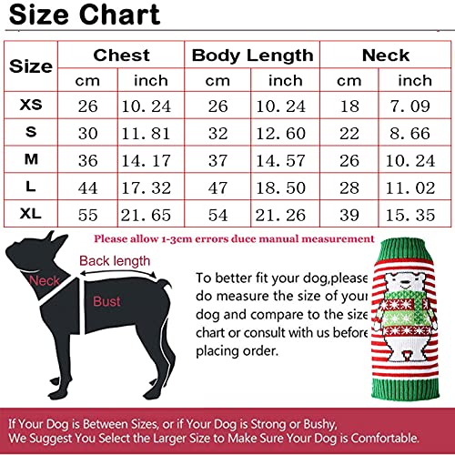 ABRRLO Jersey de punto para perros para fiestas de Navidad, invierno, regalo para perros pequeños y medianos (oso 01,M)