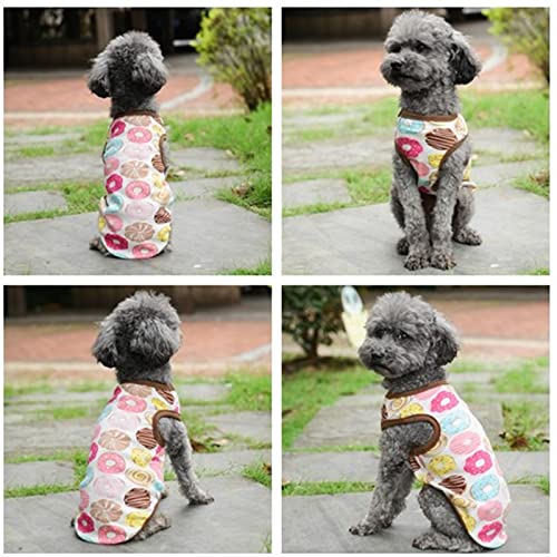 ABRRLO Pack de 2 camisas para perros de algodón para mascotas, perros, gatos, camisas, ropa para perros pequeños, suaves, cachorros, chalecos, pijamas, transpirables, verano, otoño e invierno
