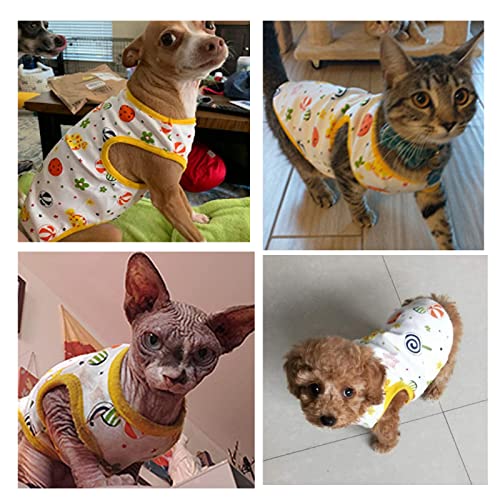 ABRRLO Pack de 2 camisas para perros de algodón para mascotas, perros, gatos, camisas, ropa para perros pequeños, suaves, cachorros, chalecos, pijamas, transpirables, verano, otoño e invierno