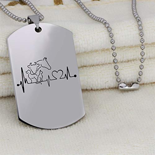 Accesorios El Latido del corazón del Collar de la Vaca de Caballo del Gato de Acero Inoxidable Divertido Creativo Colgante Animal del Collar de Perro Regalo (Metal Color : Keychain)