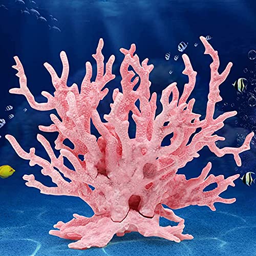 Acuario de Plástico Artificial Rosa, Planta de Acuario de Coral de Plástico, Planta de Coral Artificial de Plástico, Acuario de Coral de Resina Artificial, Simulación de Coral de Resina, Pecera