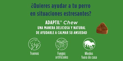 ADAPTIL Chew - Una Manera Deliciosa y Natural de Ayudar a tu Perro a calmar su ansiedad - 30 uds