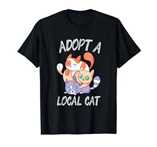 Adopte un refugio local para animales de apoyo para gatos Camiseta