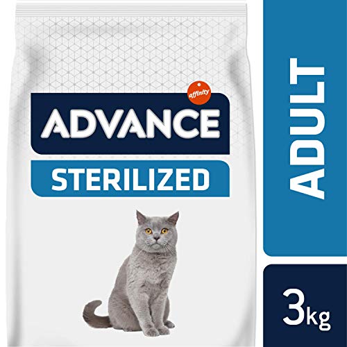 ADVANCE Adult Sterilized - Pienso Para Gatos Adultos Esterilizados Con Pavo Y Cebada - Pack De 3 X 3kg - Total 9 Kg