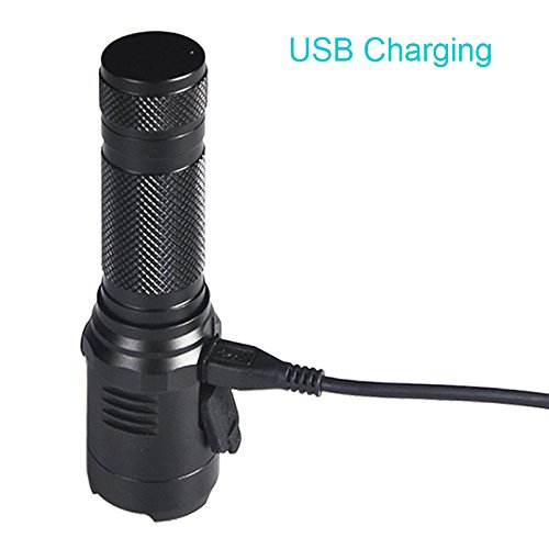 AHOME V1 Linterna UV [Base magnética] y [USB recargable] Lámpara LED ultravioleta de luz negra de 10W y 395nm, detector de escorpiones y orina para mascotas con batería de 3000mAh y cable de carga