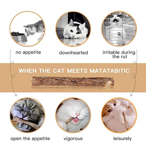 Aidiyapet Palitos de Catnip para Gatos,Juguete para morder para Gatos Natural Matatabi Dental, Paquete de 30 Unidades