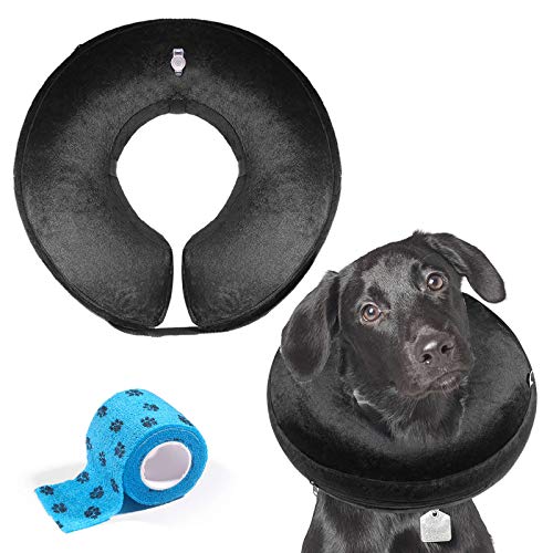 AILITRADE Collares básicos inflables del perro del animal doméstico para los perros medianos, cono cómodo del perro del collar del animal doméstico para la recuperación