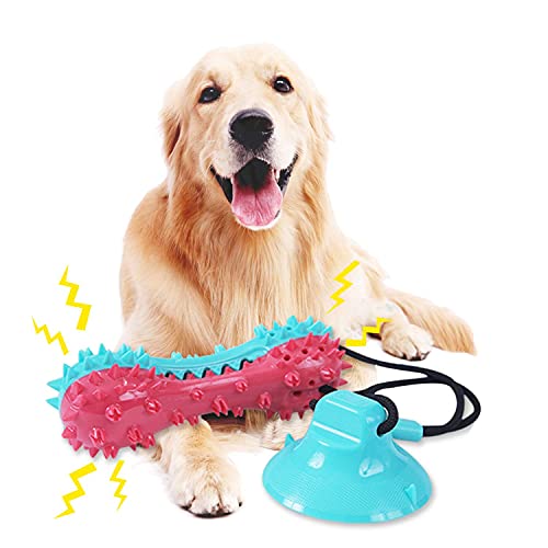 Aischens Dog Chew Toy, Juguete Multifuncional Perros, Juguete para Perros Molar, Cepillo de Dientes para Perros, Juguete Ventosa Perro, Juguete multifunción para morder para Mascotas