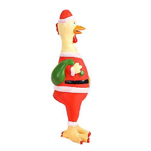 Akin Pollo de Navidad gritando, de látex natural grita pollo, juguete de goma gritando para perros de látex chillón chillón masticable producto de entrenamiento para mascotas