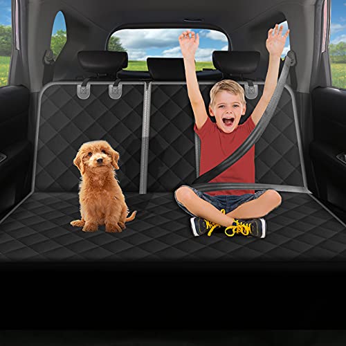 Alfheim Fundas de asiento de coche para perros, impermeables y antideslizantes, resistentes a los arañazos, duradero, lavable, universal, para coche, camiones, SUV (negro)