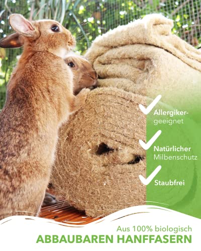 Alfombra de roedor de cáñamo 100% orgánico, longitud 5 m, ancho: 40 cm, grosor 5 mm, alfombra de cáñamo/alfombra