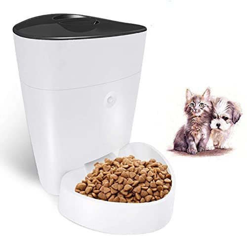 Alimentador automático para Mascotas, dispensador de Alimentos para Perros y Gatos con Cuenco de Comida, Temporizador programable hasta 8 Comidas por día--with UK Plug