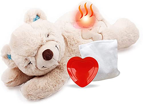 All for Paws Cachorro Corazón Beat Sleep Aid Juguete de peluche caliente oso juguetes para reconfortar perros