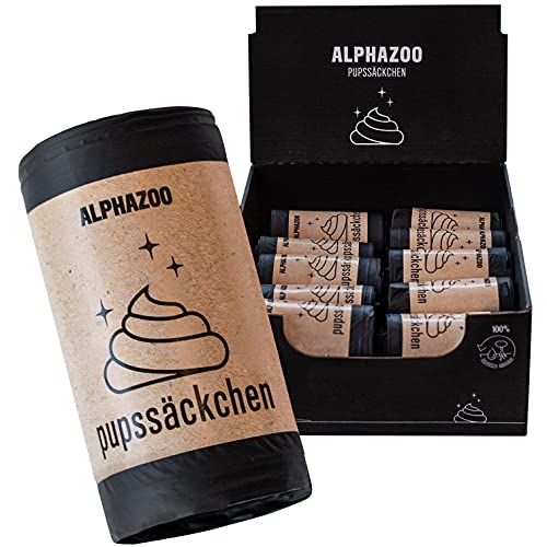 alphazoo Pupssäckchen Bolsas de caca para perros pack XXL 600 piezas, bolsas de caca de almidón de maíz biodegradables, bolsas para perros extra grandes, a prueba de fugas y resistentes
