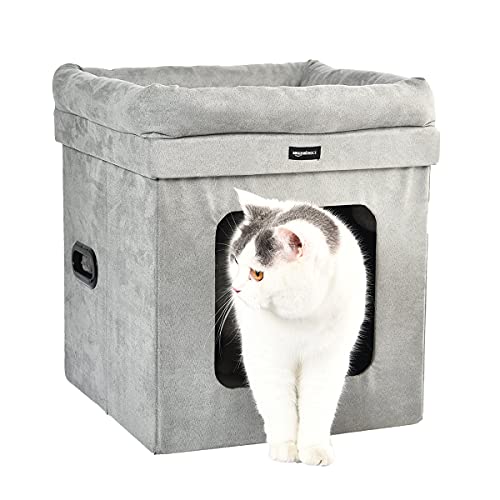 Amazon Basics - Casa para gato plegable, Gris