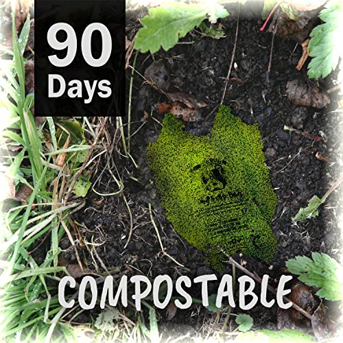 Amazon Brand - Umi Bolsas para Excrementos de Perro Biodegradables - Origen Vegetal, Compostaje Casero, Sin Microplásticos, Sin Perfumes y Resistentes a Fugas - 18 x 37 cm con Asas, Paquete de 60