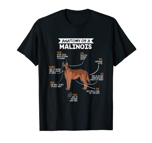 Anatomy Of A Malinois Regalo Divertido Perro Camiseta
