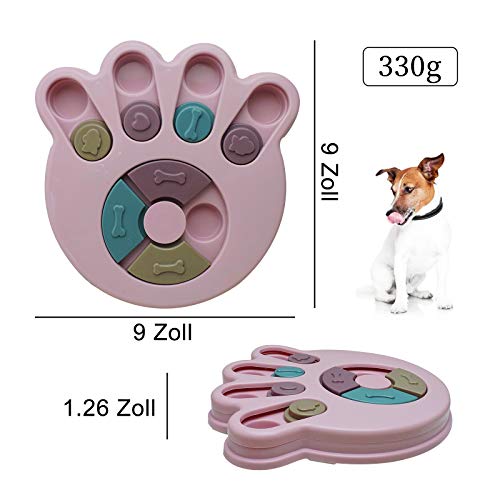 Andiker Rompecabezas para perros, juguete educativo, duradero interactivo, juego para el cerebro del perro, mejora IQ, 3 colores (rosa)