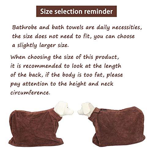Angwis Toalla de baño absorbente para perro, bolsa de albornoz de secado rápido, para perros, pequeños, medianos, grandes, gatos, marrón, XS