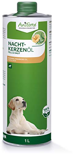 AniForte Aceite de onagra natural para perros y gatos 1 litro - suministro de ácidos grasos insaturados y saturados, Omega 6-9, fortaleciendo el bienestar de su mascota, producto natural