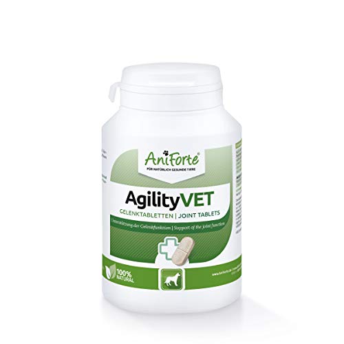 AniForte AgilityVET en Comprimidos para Perros. 120 Comprimidos. 100% Natural con Mejillón de Labios Verdes. Garra del Diablo, Colágeno, Glucosamina y Condroitina