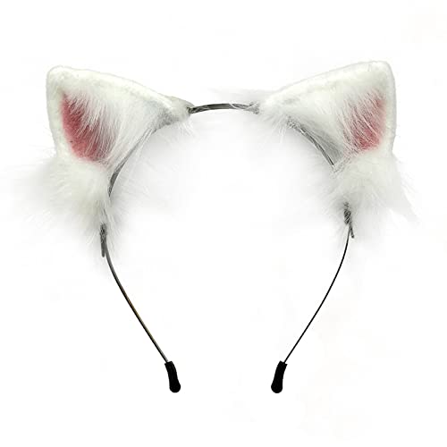 Animal Ear Hair Hoop Soft Cat Ears Headwear Furry Kitten Ears Diadema Cute Headpiece Anime Fancy Dress Photo Props Gatito Orejas Diadema para niñas Accesorios de actuación en el Escenario