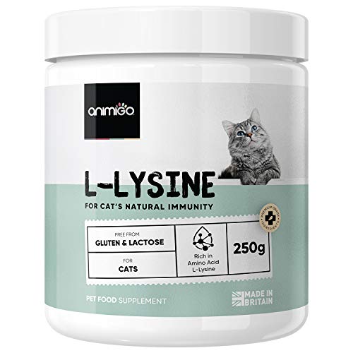 Animigo Lisina para Gatos 250g Suplemento 100% Natural para Las Defensas y el Sistema Inmune
