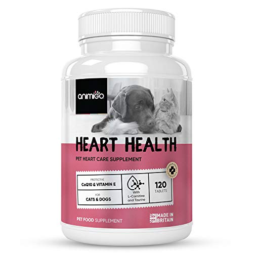 Animigo Suplemento para la Salud Cardiovascular de Perros y Gatos 120 Cápsulas | con Vitamina E, Co Q10, L-Carnitina, Citrato de Magnesio y Taurina Suplemento Natural para la Salud del Corazón
