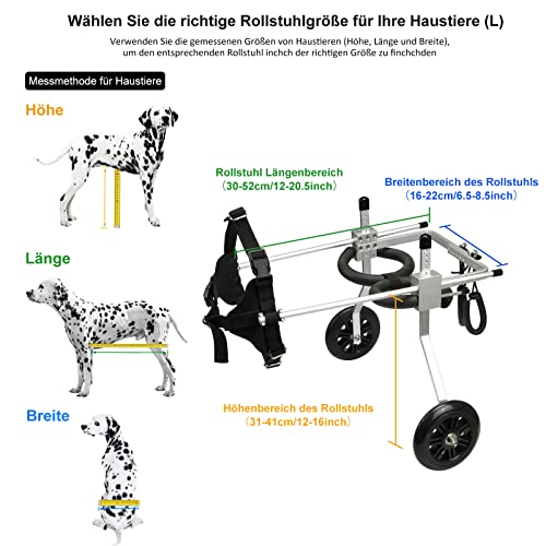 Anmas Power Silla de ruedas para perro ajustable y portátil para patas traseras (L)