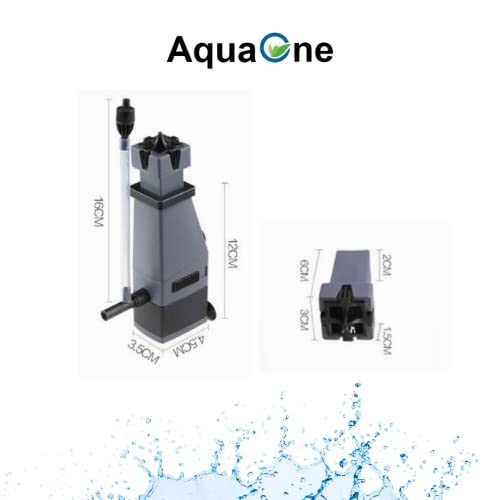 AquaOne Limpiador de superficie para acuario JY 02, con bomba, aspirador de superficie para acuarios, 300 l/h, filtro interior, filtro de acuario, accesorio para acuario