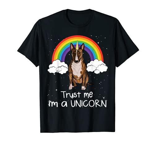 Arcoiris Mágico Unicornio Miniature Bull Terrier Camiseta