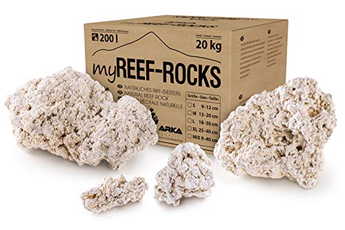 ARKA Aquatics MRROSLG myReef-Rocks - Roca Natural de Arrecife para acuarios Cichliden, Altamente porosa, Libre de contaminantes, 20 kg, L