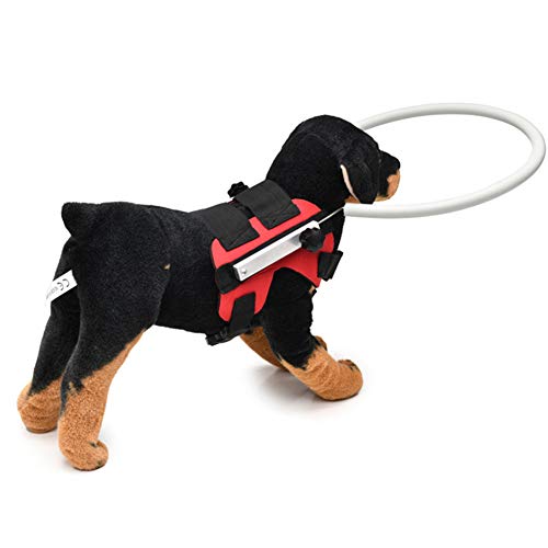 Arnés de perro ciego seguro guía de anillo ajustable, chaleco anticolisión dispositivo de guía protector para mascotas perros gatos (rojo, tamaño: S)