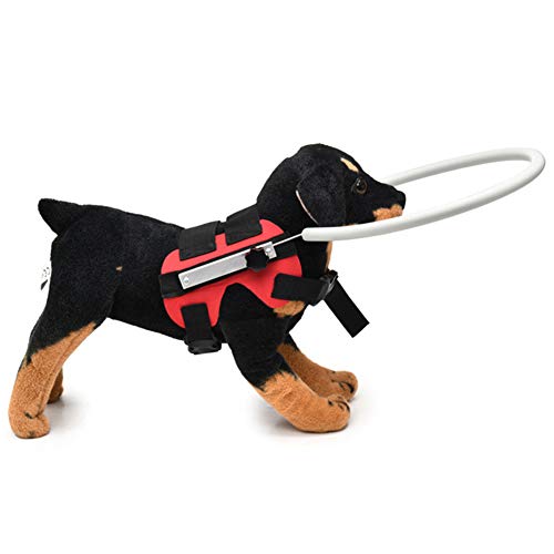 Arnés de perro ciego seguro guía de anillo ajustable, chaleco anticolisión dispositivo de guía protector para mascotas perros gatos (rojo, tamaño: S)
