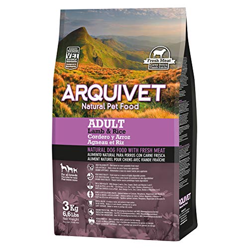 ARQUIVET Adult Cordero y Arroz 3 kg - Pienso Natural para Perros Adultos de Todas Las Razas - Alimento seco para Perros - Comida Super Premium - Alta digestibilidad, gastrointestinal