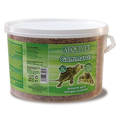 Arquivet Gammarus - Comida Tortugas - Alimentación Natural para Tortugas acuáticas - Alimento Completo para Tortugas de Agua - Alimento Flotante Tortugas - 900 gr - 7.500 ml