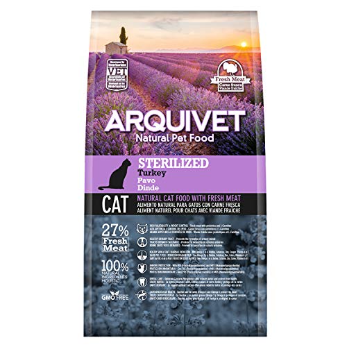 ARQUIVET Pienso esterilizado de Pavo 1,5 Kg para Gatos - Pienso Natural con Carne Fresca de Pavo para Gatos esterilizados Adultos - Alimento Completo para felinos - Sin transgénicos
