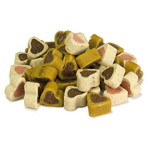 Arquivet Soft Snacks Naturales para Perro en Forma de corazón Mix de sabores - Pollo, Caza, Cordero, salmón y arroz - Chuches para Perro - Golosinas para Perro - 800 g