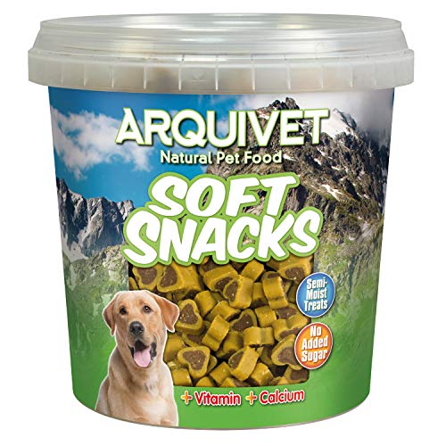 Arquivet Soft Snacks para Perro Corazones de Pollo y Caza 800 gr - Aperitivos para Perro en Forma de corazón - Chuches, recompensas, golosinas, premios, chucherías caninas - Alimento complementario
