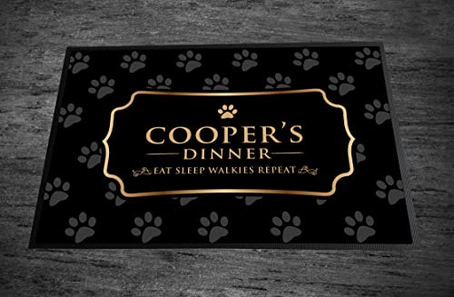 Artylicious Alfombra de alimentación personalizada para perros de mascotas, color dorado, antideslizante para mascotas, mantel individual para perros