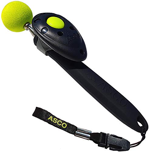 ASCO Target Stick ClickStick®, Target Stick con clicker extraíble, diseño telescópico para Perros, Gatos y Caballos, Entrenamiento con clicker, Negro AC01TCS